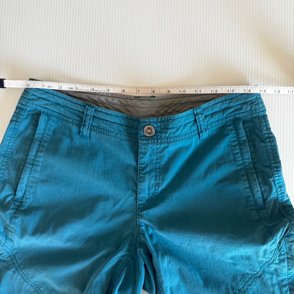 KUHL Spire Hiking Shorts Sz 8 Teal Blue UPF50 Gorpcore Sportif Hiking Camping - Picture 11 of 15